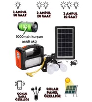 Güneş Enerjisi Aydınlatma Kiti - Şarj Edilebilir Çok Amaçlı Acil Durum Işığı Bağ Evi Köy