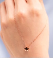 Mode Silver Deniz yıldızı gümüş kolye (Rose)
