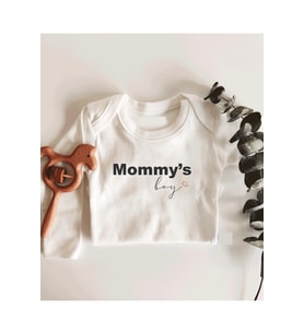Mommy's Boy Uzun Kol Çıtçıtlı Organik Bebek Body