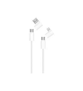 4in1 Şarj Kablosu Type-C Lightning USB Çoklu Data ve Şarj Kablosu 1m (Beyaz)