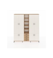 Arges Dolap 17 Raflı 4 Çekmeceli 8 Kapaklı 220x30x243 Çam-Aytaşı/Çam