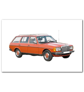 Cakatablo Mercedes Benz Station Wagon Beyaz Zemin MDF Tablo