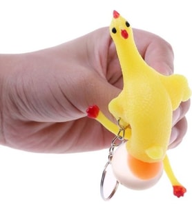 Squishy Yumurtlayan Tavuk Anahtarlık (Çok Renkli)