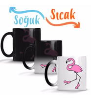 Komik Flamingo Sihirli Kupa Bardak Porselen