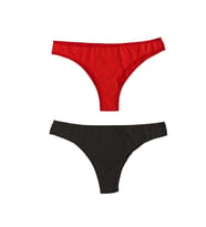 Desire in Motion Brazilian V Kesim Fantezi Kadın Tanga 2'li Set (Kırmızı-Siyah)