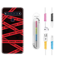 TCL 10L 10 Plus 10SE 20E 20SE 30SE L7 Kılıf Kablo Koruma Spiral Silikon Danger 1372