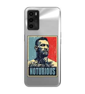 Oppo A16 Uyumlu Conor Mcgregor Notorious Desenli Şeffaf Telefon Kılıfı