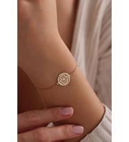 Kişiye Özel 925 Ayar Gümüş Hamsa Tasarım Bileklik (Gold)