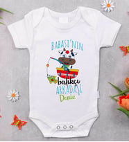 BK Kids İsimli Babasının Balıkçı Arkadaşı Tasarımlı Bebek Body Zıbın - Model 1