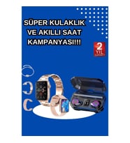 Mey İthalat® Kadınlar İçin 3 Kordonlu Akıllı Saat ve Dijital Göstergeli Powerbankli Bluetooth Kulakl
