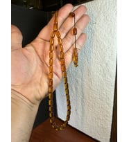 ATEŞ KEHRİBAR TESBİH SARI RENKLİ 7MMX11MM KAPSÜL KESİM T-273