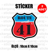 41 kocaeli memleket rota gidiş etiket sticker çıkartma - 2 adet - motosiklet araba otomobil kamyon kamyonet cam uyumlu