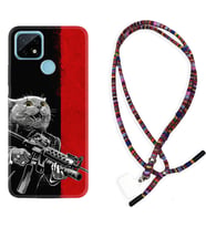 Realme C11 C21 C21Y C25Y C11 2021 Kılıf Boyun Asklı Rasta Silikon Çılgın Kedi 1674