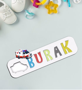 BK Toys Çocuklara Özel İsimli Figürlü Ahşap Eğitici Yapboz Puzzle-19