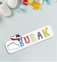 BK Toys Çocuklara Özel İsimli Figürlü Ahşap Eğitici Yapboz Puzzle-19