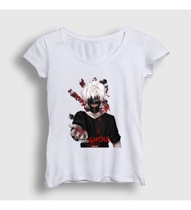 Presmono Kadın Beyaz Hand Anime Tokyo Ghoul T-Shirt 136637tt (Beyaz)