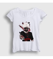 Presmono Kadın Beyaz Hand Anime Tokyo Ghoul T-Shirt 136637tt (Beyaz)