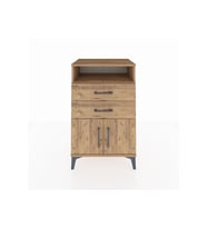 Hyperion Komodin Tek Raflı 2 Çekmeceli 2 Kapaklı 60x44x96 Çam-Çam