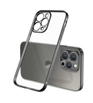 Apple iPhone 12 Pro Kılıf Zore Mat Gbox Renkli Kenar Kılıf (Siyah)