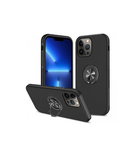 iPhone 13 Pro Max Kılıf Elit Yüzüklü Kapak - Siyah