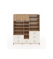 Kronos Dolap 17 Raflı 6 Çekmeceli 3 Kapaklı 220x59x243 Çam-Çam/Aytaşı