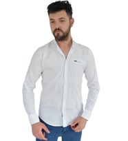 Erkek Spor Gömlek Silim Fit 9843 BGL-ST02725 (Beyaz)