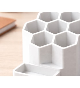 Modern Petek Kalemlik Organizer  3D Baskı Masa Üstü Düzenleyici