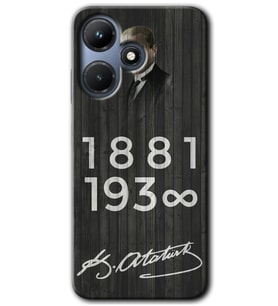 İnfinix Hot 30i Kılıf HD Desen Baskılı Kılıf - Atatürk Ahşap İmza
