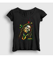 Presmono Kadın Siyah No Woman No Cry Bob Marley T-Shirt 265441tt