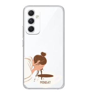 Samsung Galaxy S23 FE Uyumlu Kahve Tasarımlı Şeffaf Telefon Kılıfı
