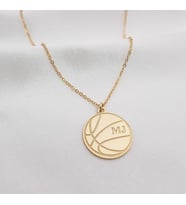 24 Ayar Has Altın Kaplama Basketbol Topu Gümüş Kolye