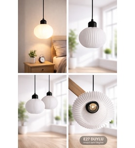 Modern Dekoratif Masa Lambası  Şık Gece Lambası  Sert Plastik Tasarım  LED Uyumlu  Minimal Tasarım