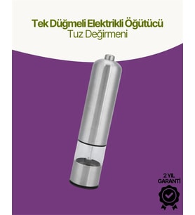 Elektrikli Baharat Öğütücü Pilli Paslanmaz Çelik Otomatik Tuz Karabiber Değirmeni