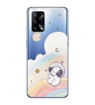Oppo A74 Uyumlu Sevimli Köpek Desenli Şeffaf Telefon Kılıfı