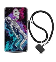 Samsung Note 3 4 5 8 9 20 Ultra 10 Lite Kılıf Boyun Askılı Silikon Astronot Signs 1753