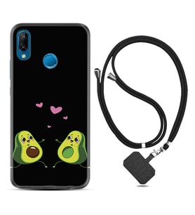 Huawei P20 Lite Mate 10 20 Lite Pro P40 Lite KılıfBoyun Askılı Silikon Aşık Avokadolar 1642