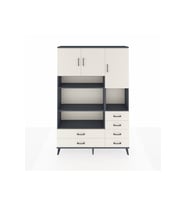 Arges Gardrop 9 Raflı 6 Çekmeceli 3 Kapaklı 132x30x195 Antrasit-Aytaşı