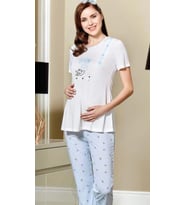 FLZ 24-296 HAMİLE LOHUSA KISA KOLLU PİJAMA TAKIMI