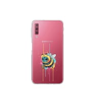 Samsung Galaxy A7 2018 ile uyumlu Splash arı tasarımlı şeffaf silikon kılıf
