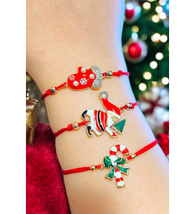Çam Ağacı ve Noel Baba Charm Yılbaşı Şans Bilekliği