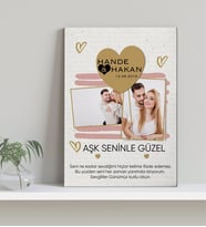 BK Gift Kişiye Özel Fotoğraflı Mesajlı Kanvas Tablo-2