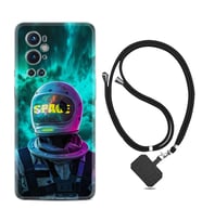 Tecno Spark 9 Pro Kılıf Resimli Boyun Askılı İpli Desenli Silikon Series Space 1814