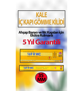 İç Kapı Gömme Kilidi Ahşap, Banyo ve WC Kapıları İçin Extra Rulmanlı 169 R WC