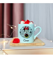 Minnie Mouse Tasarımlı Kişiye Özel Pembe Türk Kahvesi Fincanı