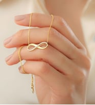 925 Ayar Gümüş Sonsuzluk Kolye (Gold)