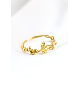 Aşk Sarmaşığı 14 K Gold Kaplama Ayarlanabilir Kadın Yüzük