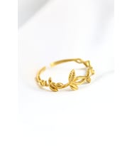 Aşk Sarmaşığı 14 K Gold Kaplama Ayarlanabilir Kadın Yüzük (Altın)