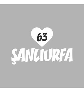 Kalpli 63 Şanlıurfa Araba Sticker siyah 20x15 CM (Beyaz)