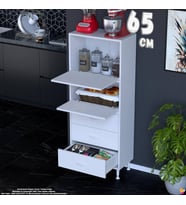 Eliusta More 65 cm Çok Amaçlı Organizer Mutfak Kiler Banyo 2 Kapaklı 3 Çekmeceli Mutfak Dolabı 65x150x32 cm