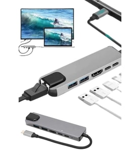 Northcity 8 Portlu USB Type-C Hub Dönüştürücü - 4K HDMI Ethernet Çevirici Macbook Çözümü